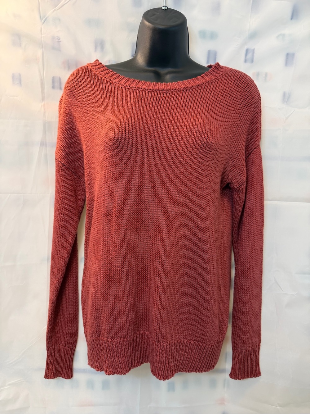 Forever 21 Women's Scoop Crewneck Sweater - Rusty Red